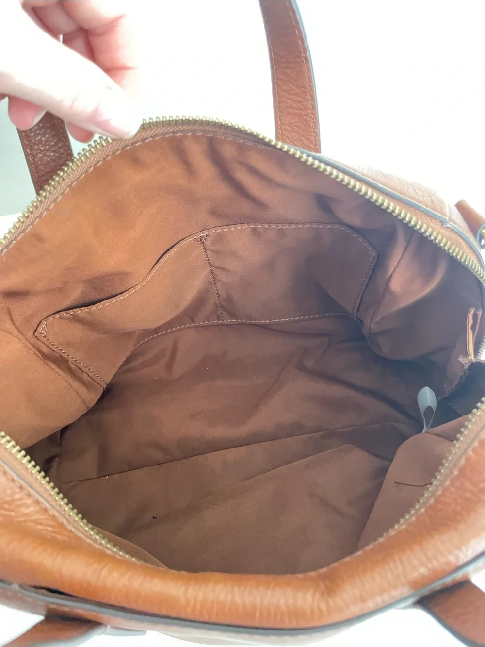Fossil Sydney Leather Satchel Bag – Medium Brown